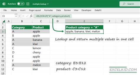 lookup multiple values in excel.